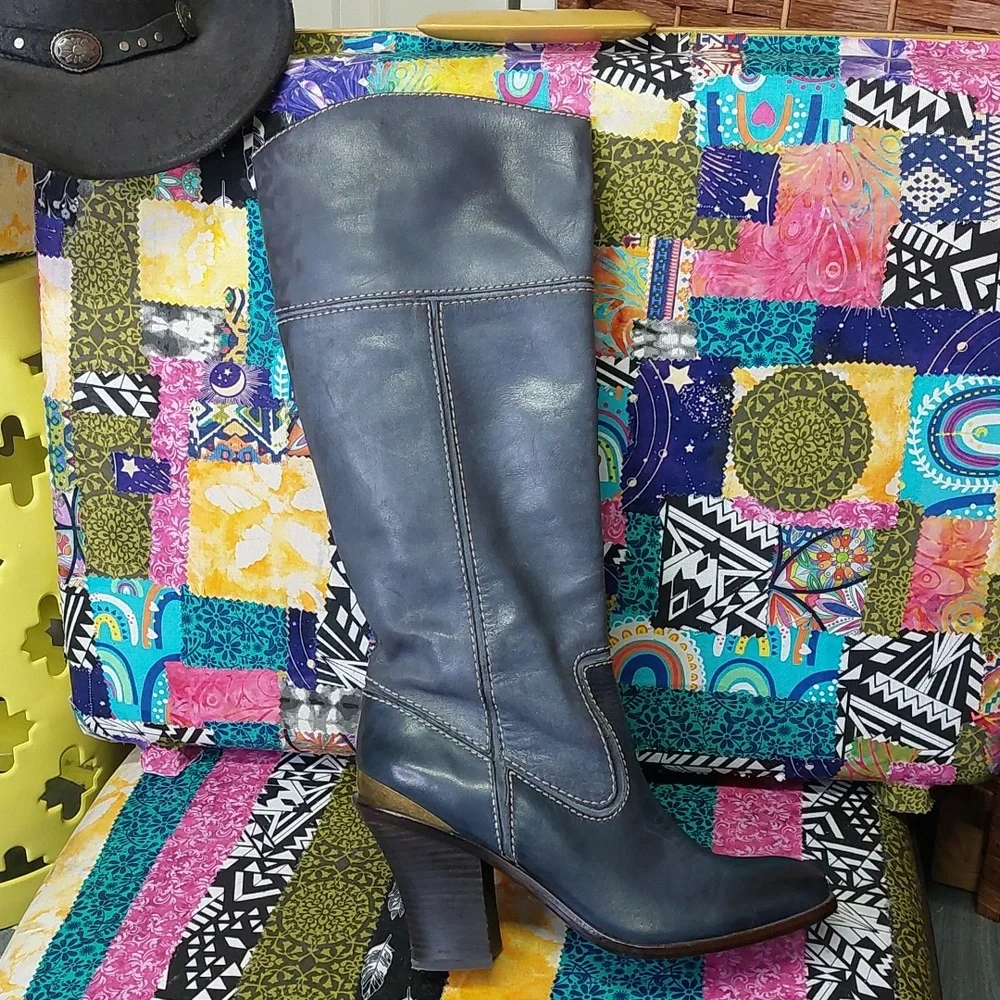 Lucky Brand Elena Boot In Blue 8.5 - Picture 10 of 16